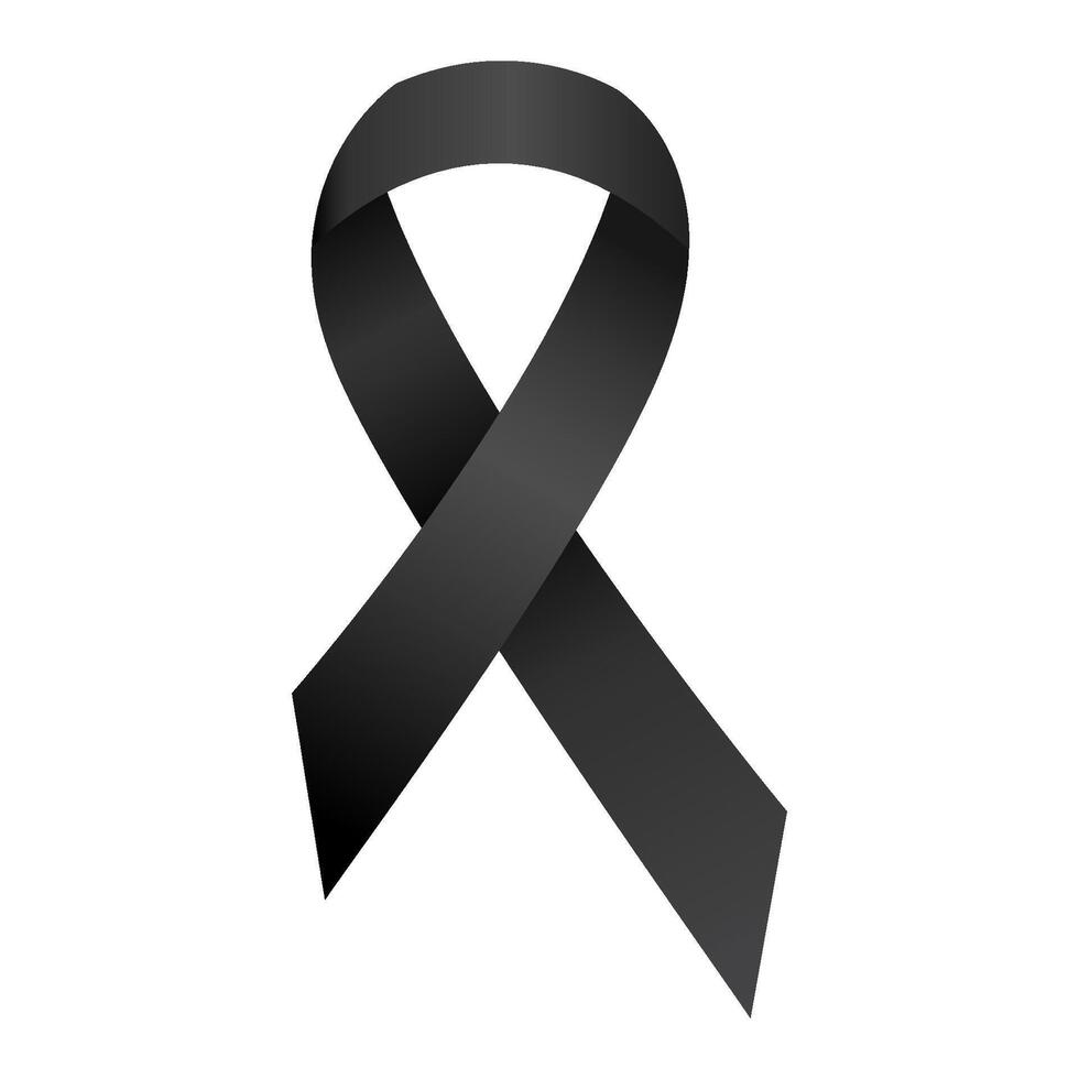 negro cinta conciencia accidentes, antiterrorismo, insomnio, melanoma, monumentos conmemorativos, piel cáncer. aislado en blanco antecedentes. vector ilustración.