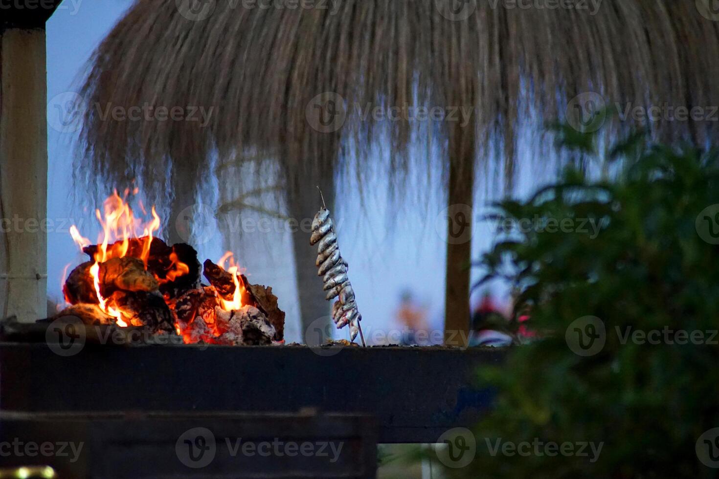 Flavors of the Coast, Charbroiling Sardine Skewers on the BBQ photo