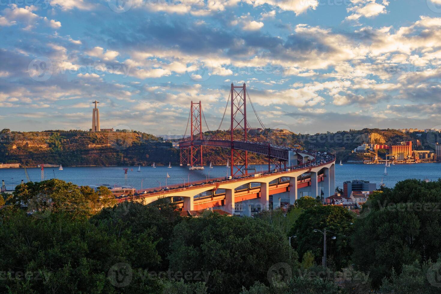 View of Lisbon from Miradouro do Bairro do Alvito viewpoint. Lisbon, Portugal photo