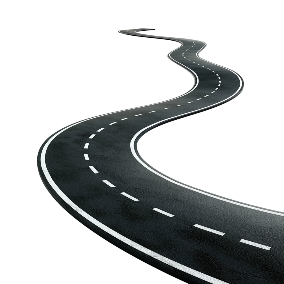 AI generated Road journey path isolated on transparent background png