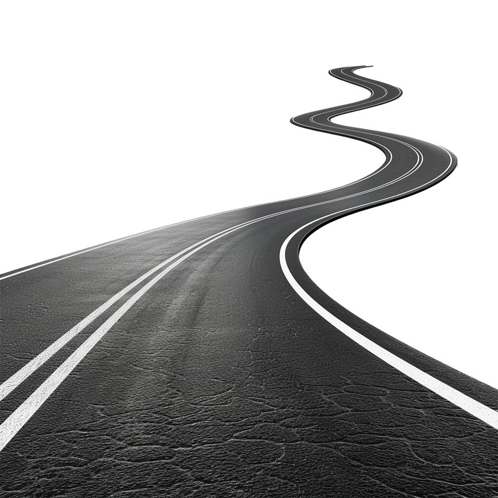 AI generated Road journey path isolated on transparent background png