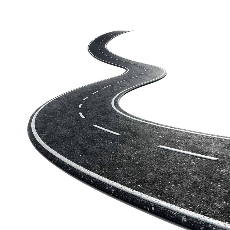 AI generated Road journey path isolated on transparent background png