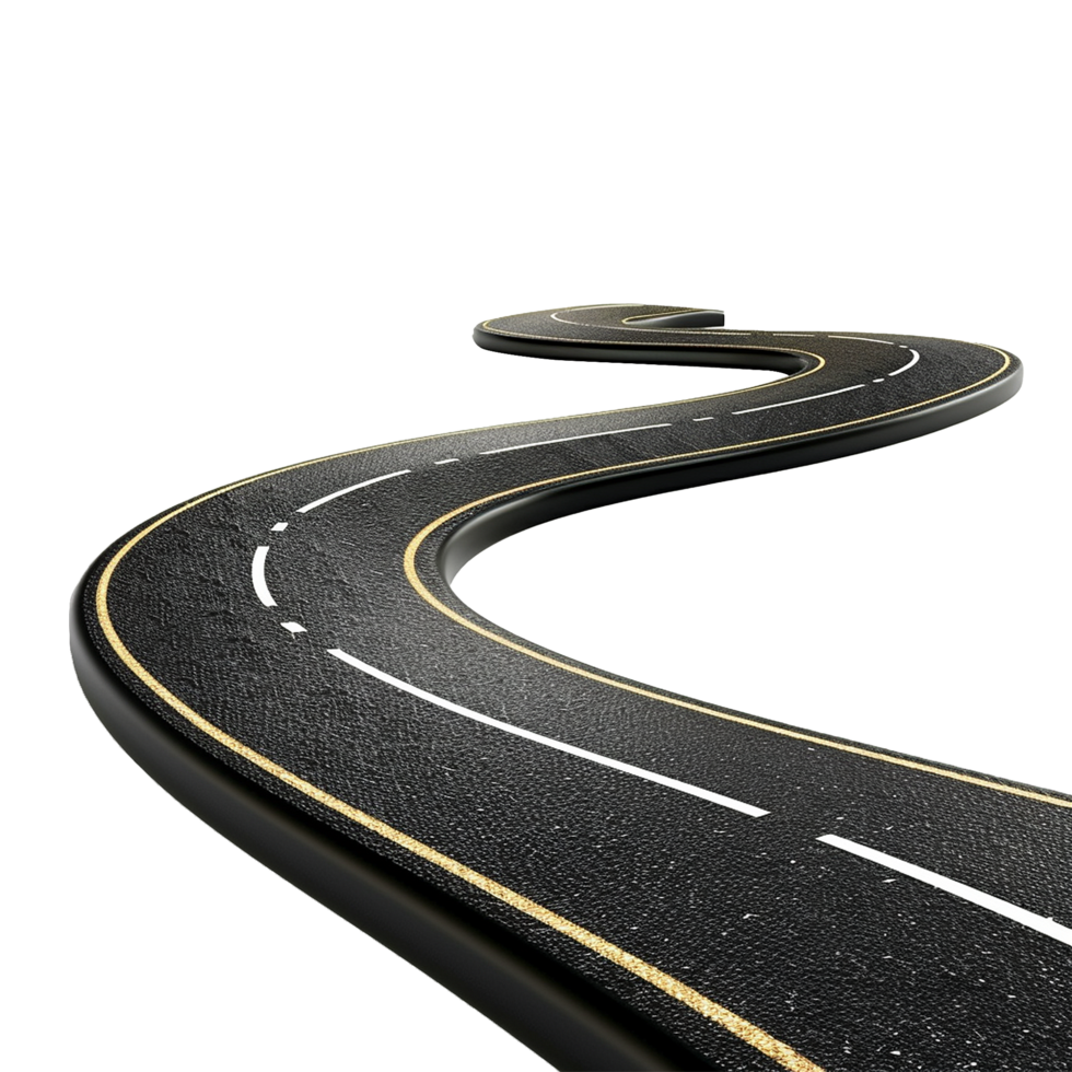 AI generated Road journey path isolated on transparent background png