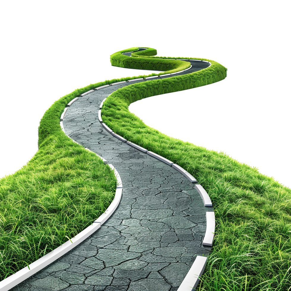 AI generated Road journey path isolated on transparent background png