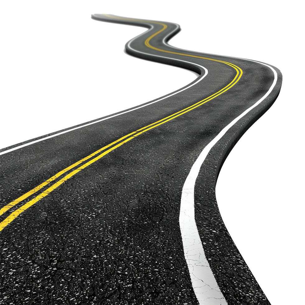 AI generated Road journey path isolated on transparent background png