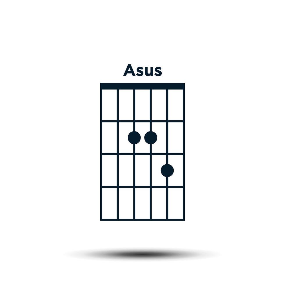 un sus, básico guitarra acorde gráfico icono vector modelo