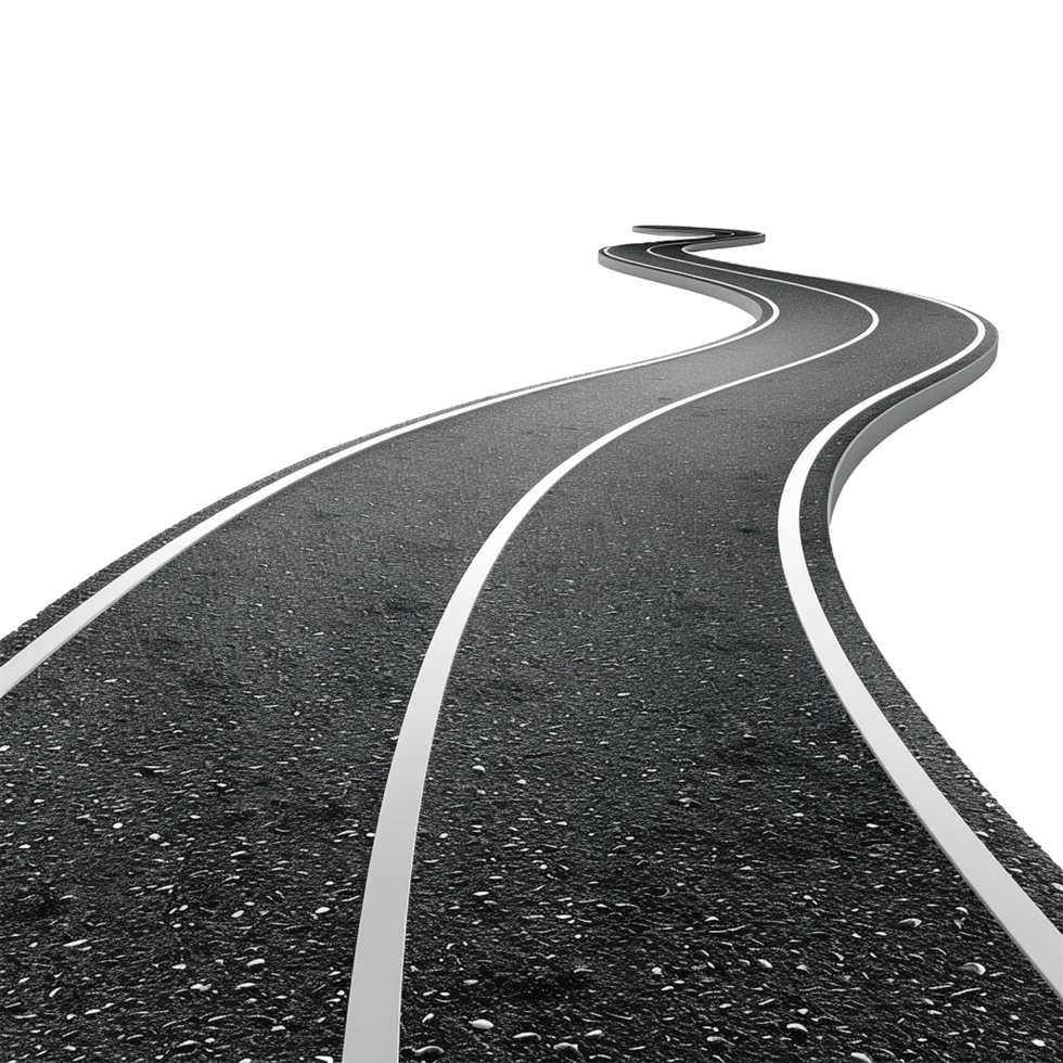 AI generated Road journey path isolated on transparent background png