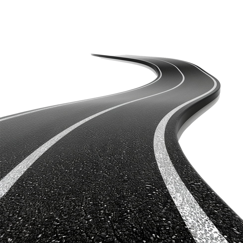 AI generated Road journey path isolated on transparent background png