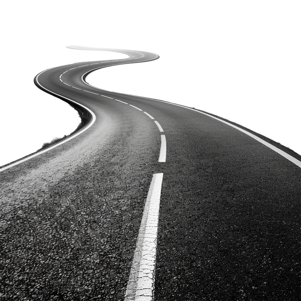 AI generated Road journey path isolated on transparent background png