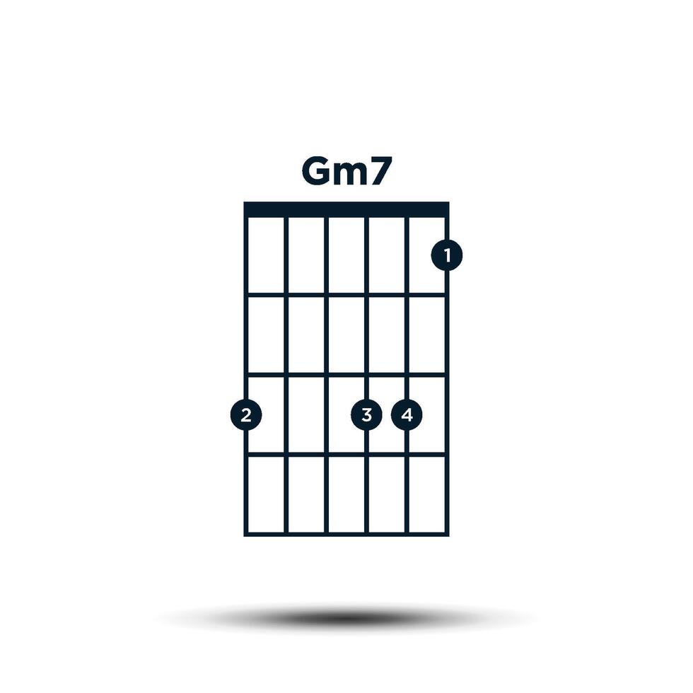 gm7, básico guitarra acorde gráfico icono vector modelo