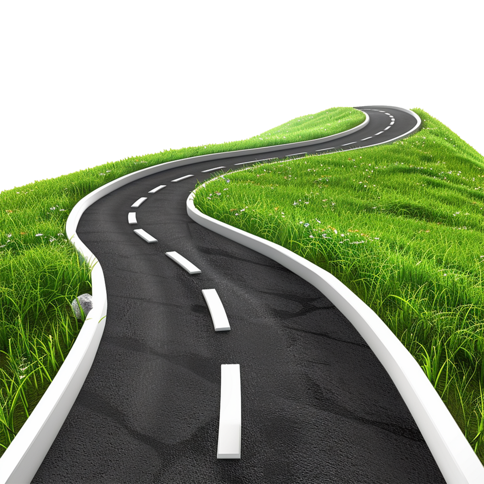 AI generated Road journey path isolated on transparent background png