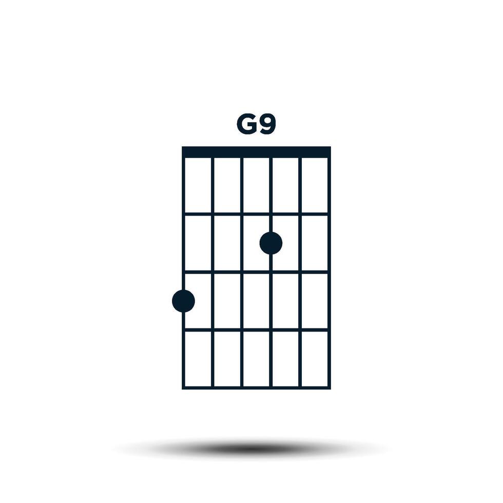 g9, básico guitarra acorde gráfico icono vector modelo