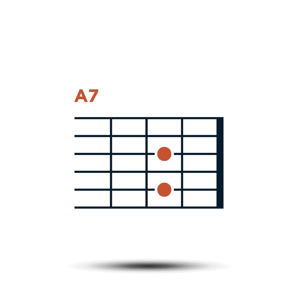 A7, Basic Guitar Chord Chart Icon Vector Template