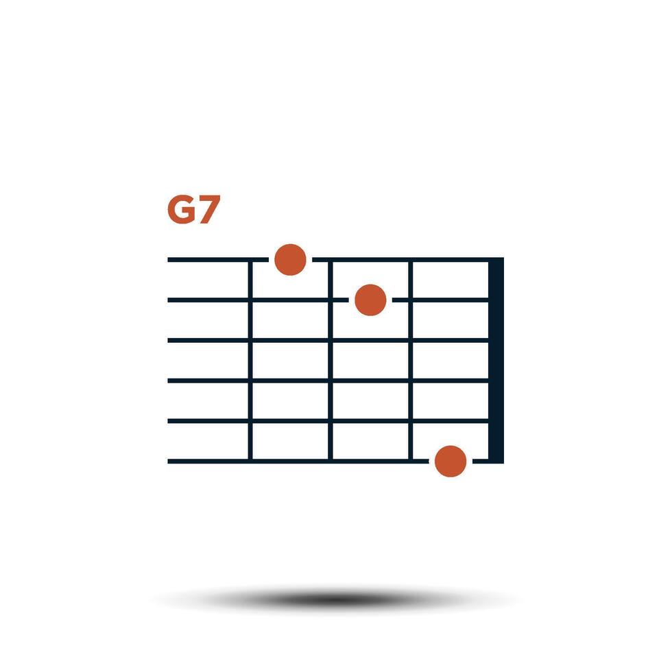G7, Basic Guitar Chord Chart Icon Vector Template