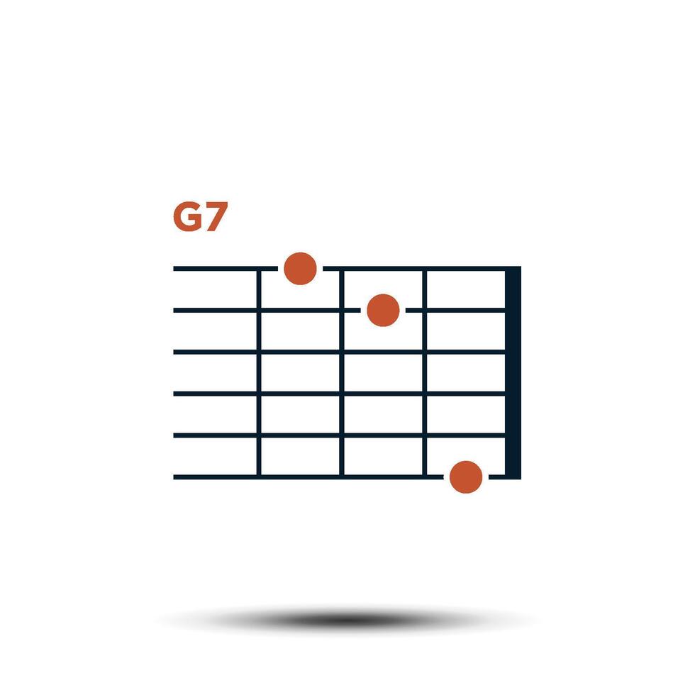 g7, básico guitarra acorde gráfico icono vector modelo