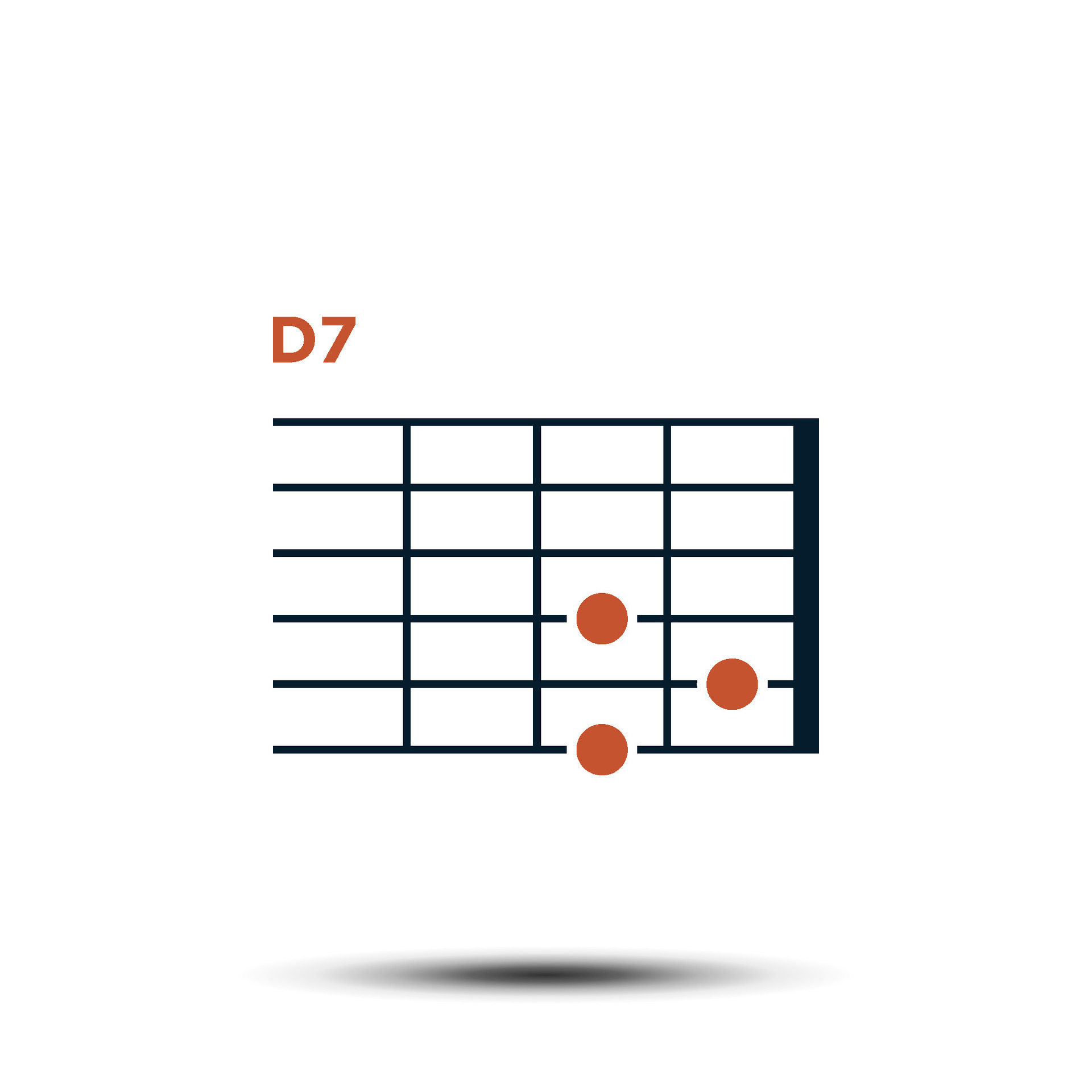 D7, Basic Guitar Chord Chart Icon Vector Template 42585600 Vector Art ...