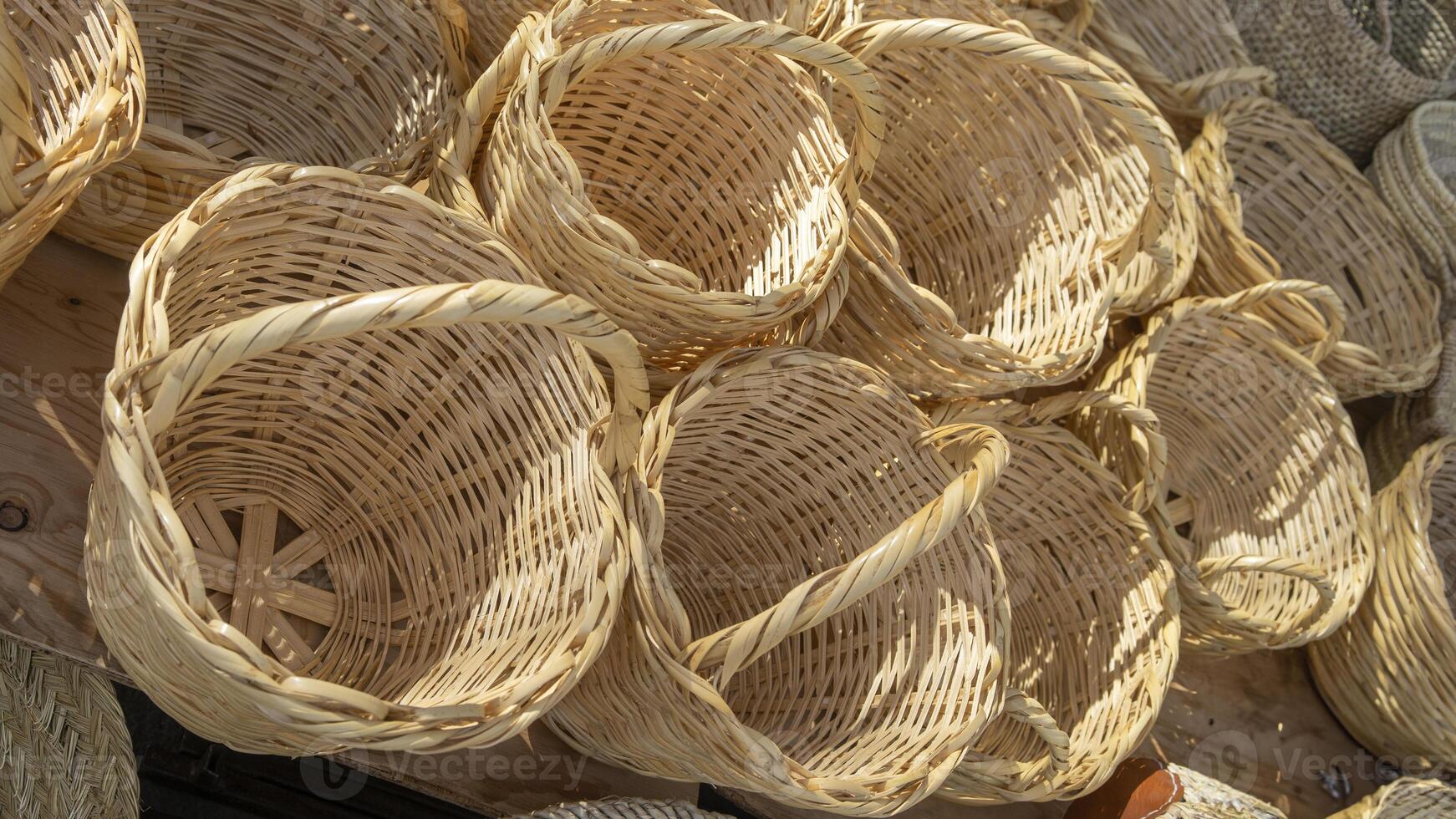 Traditional Craftsmanship of Baleares. An Assortment of Wicker Baskets photo