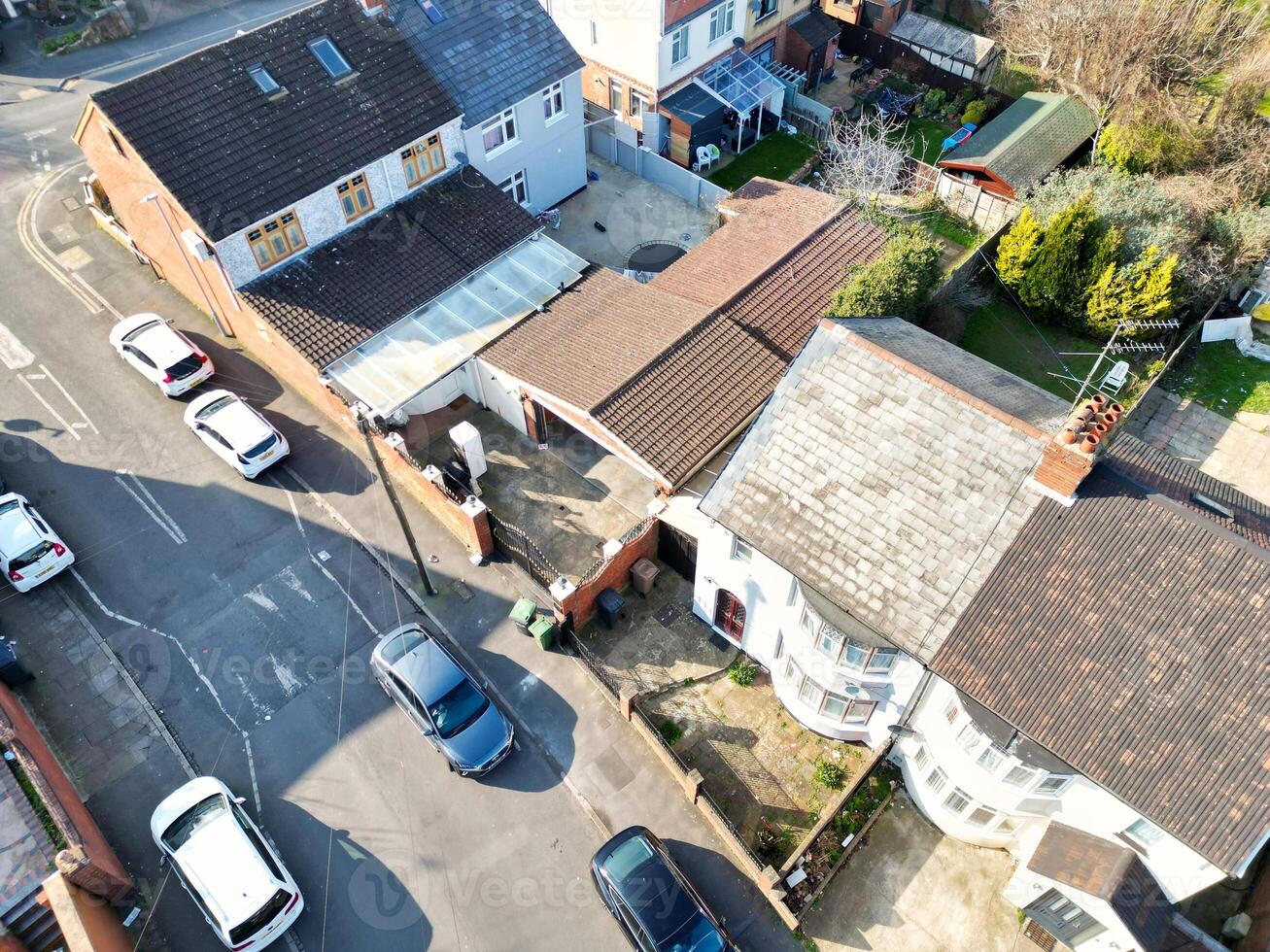 Aerial View of British Town and Residential District of Luton. photo