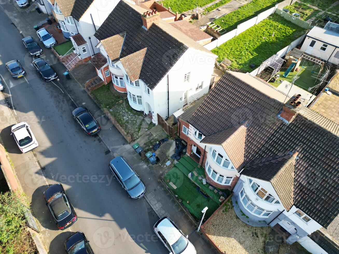 Aerial View of British Town and Residential District of Luton. photo