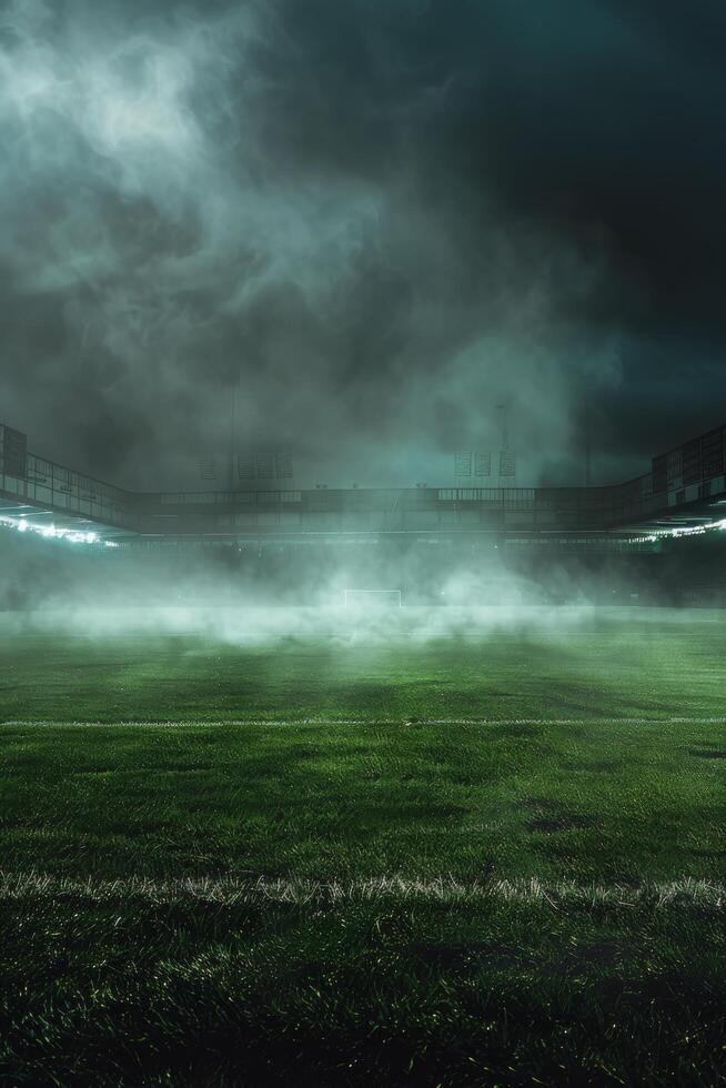 AI generated Stadium Filled With Dark Clouds photo