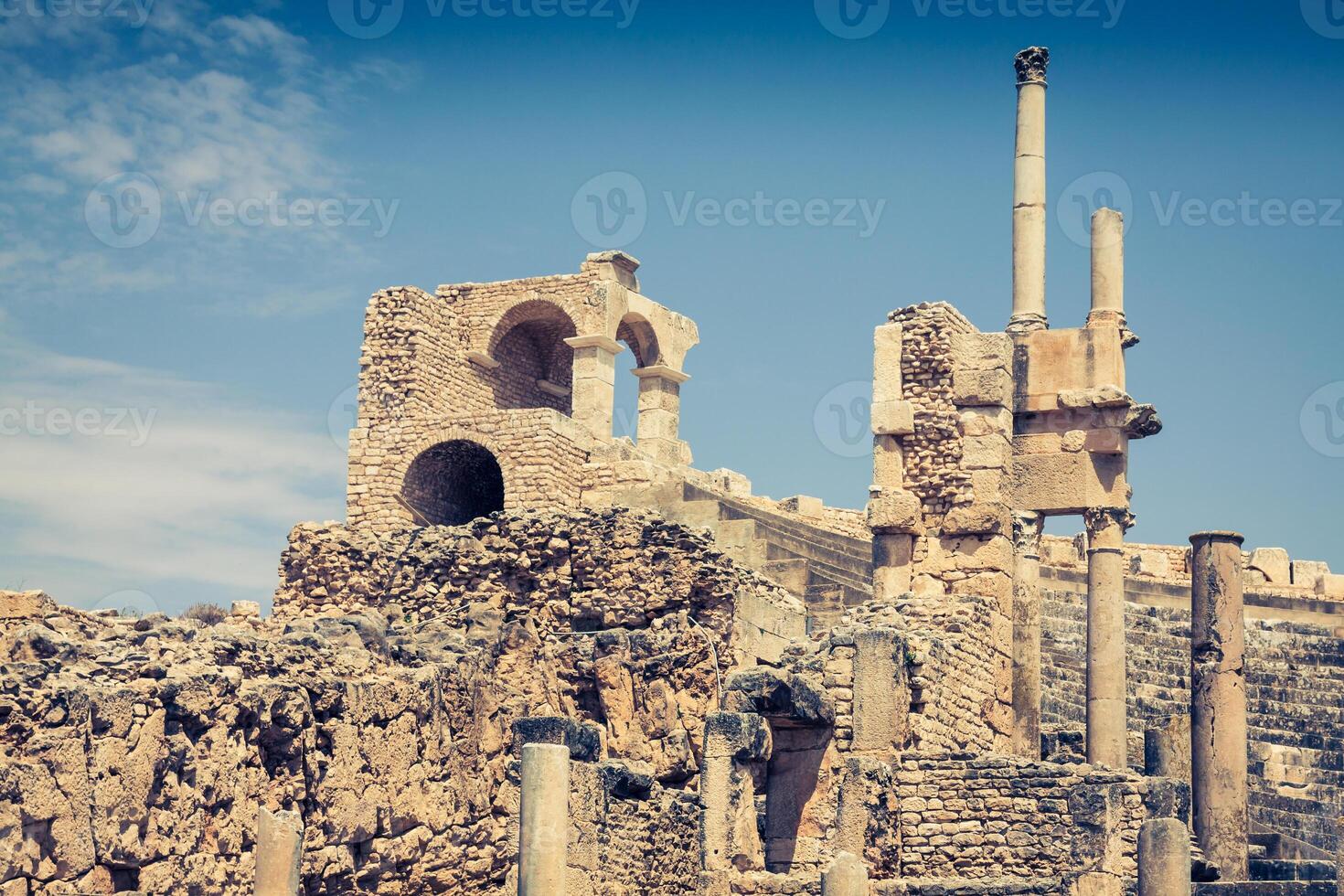 antiguo romano ciudad en Túnez, dougga foto