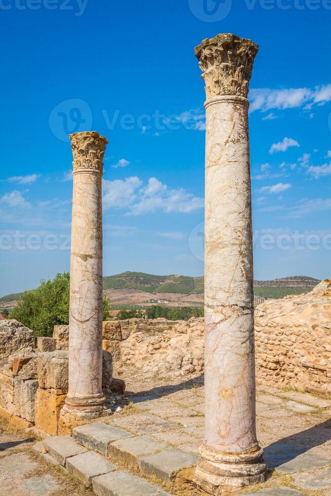 Roman ruins Sanctuaire Esculape Thuburbo Majus Tunisia photo