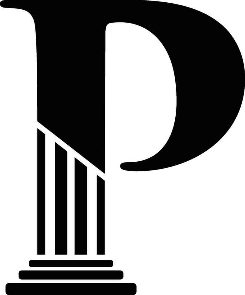 Letter P Pillar Law Logo vector