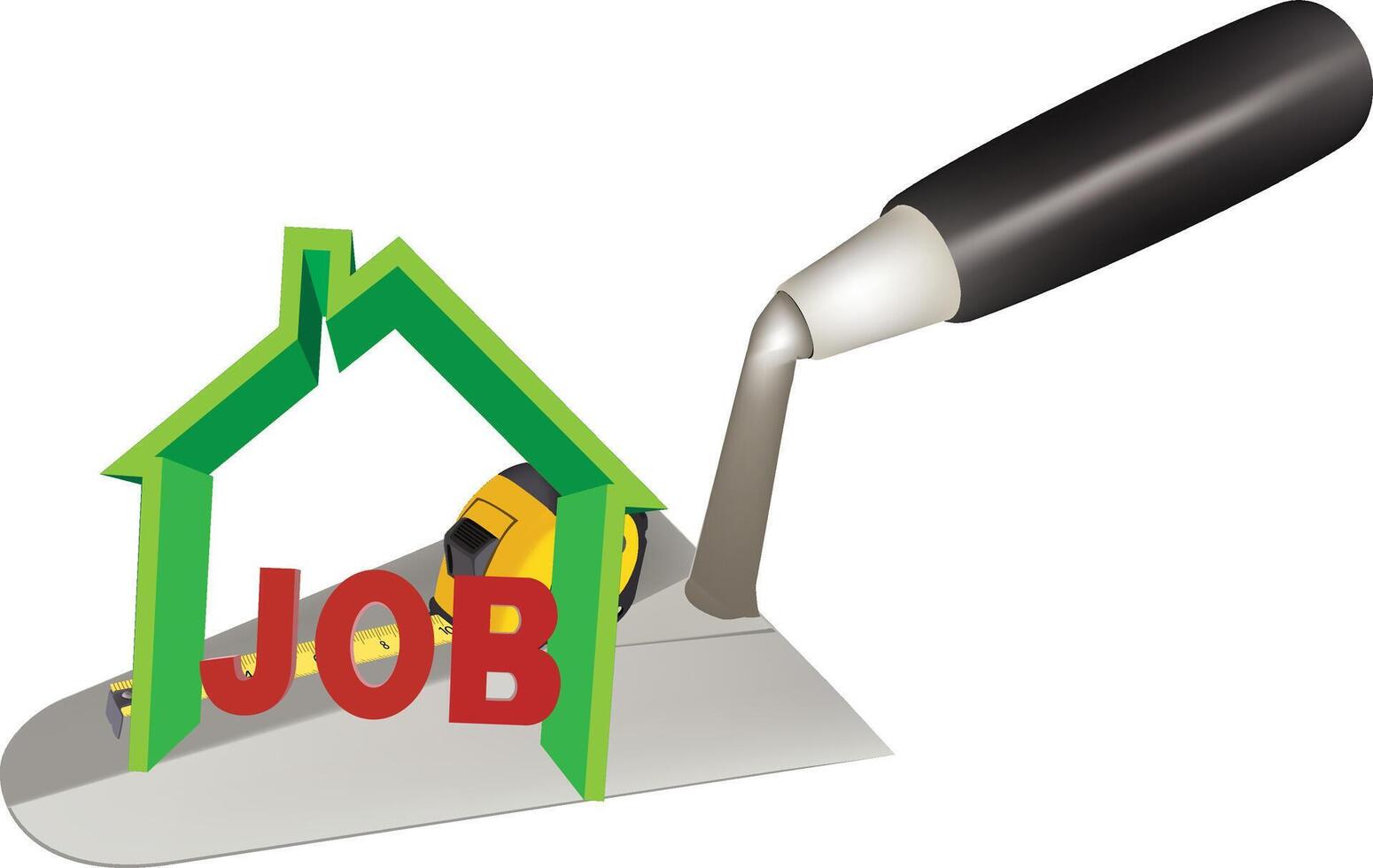 house trowel construction work written- vector