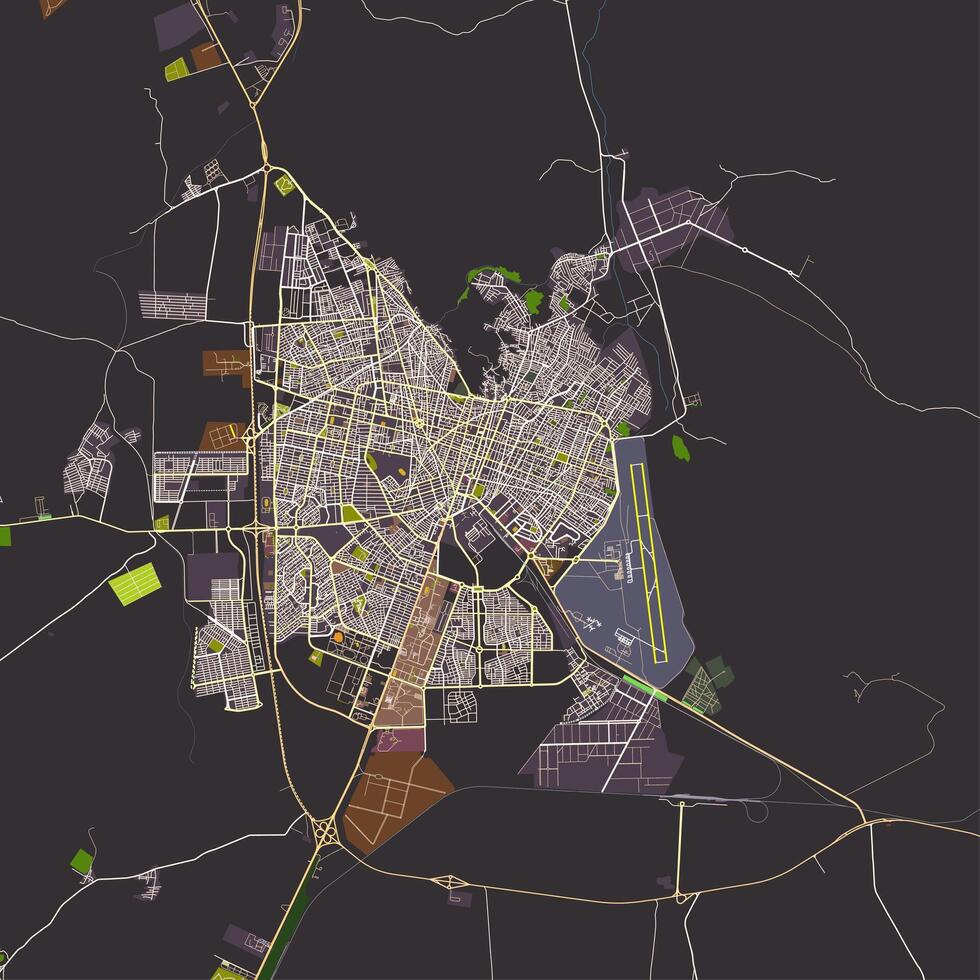 Map of Zahedan, Sistan and Baluchestan Province, Iran vector