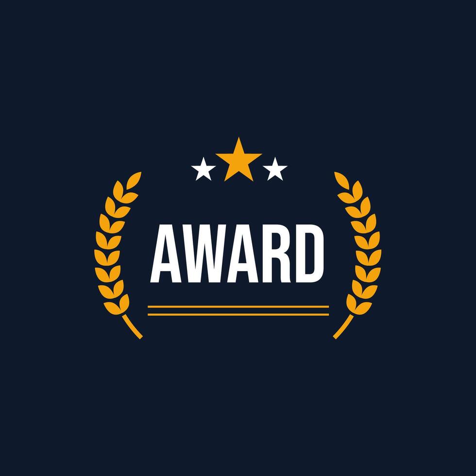 Award design template. Laurel wreath icon. Vector illustration. Suitable for stamp or label in winnings, championships, or certifications.