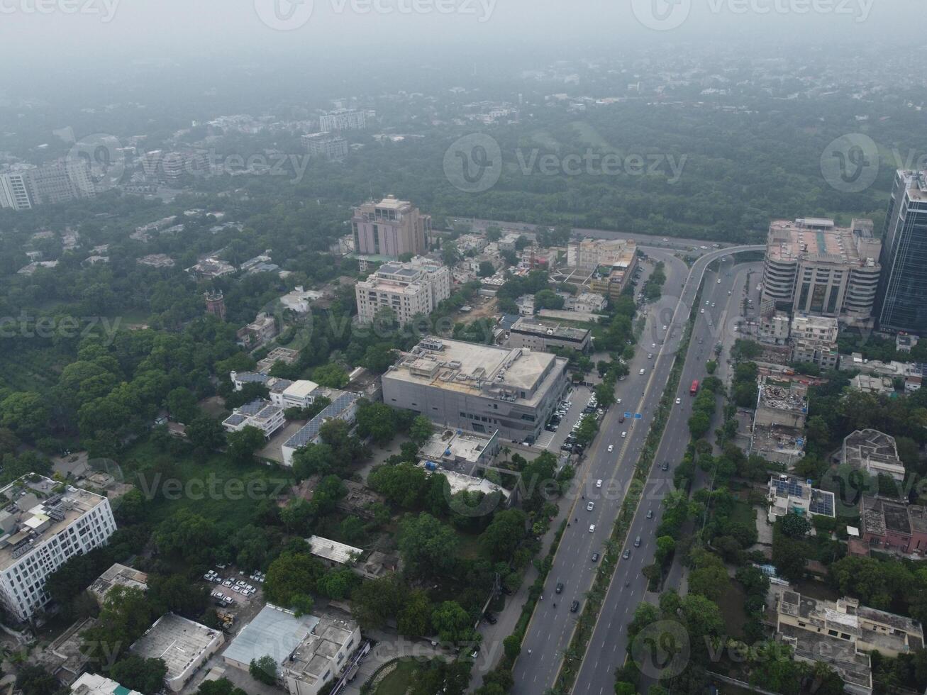 Top view. Areal view of city Lahore on 2023-07-17 photo