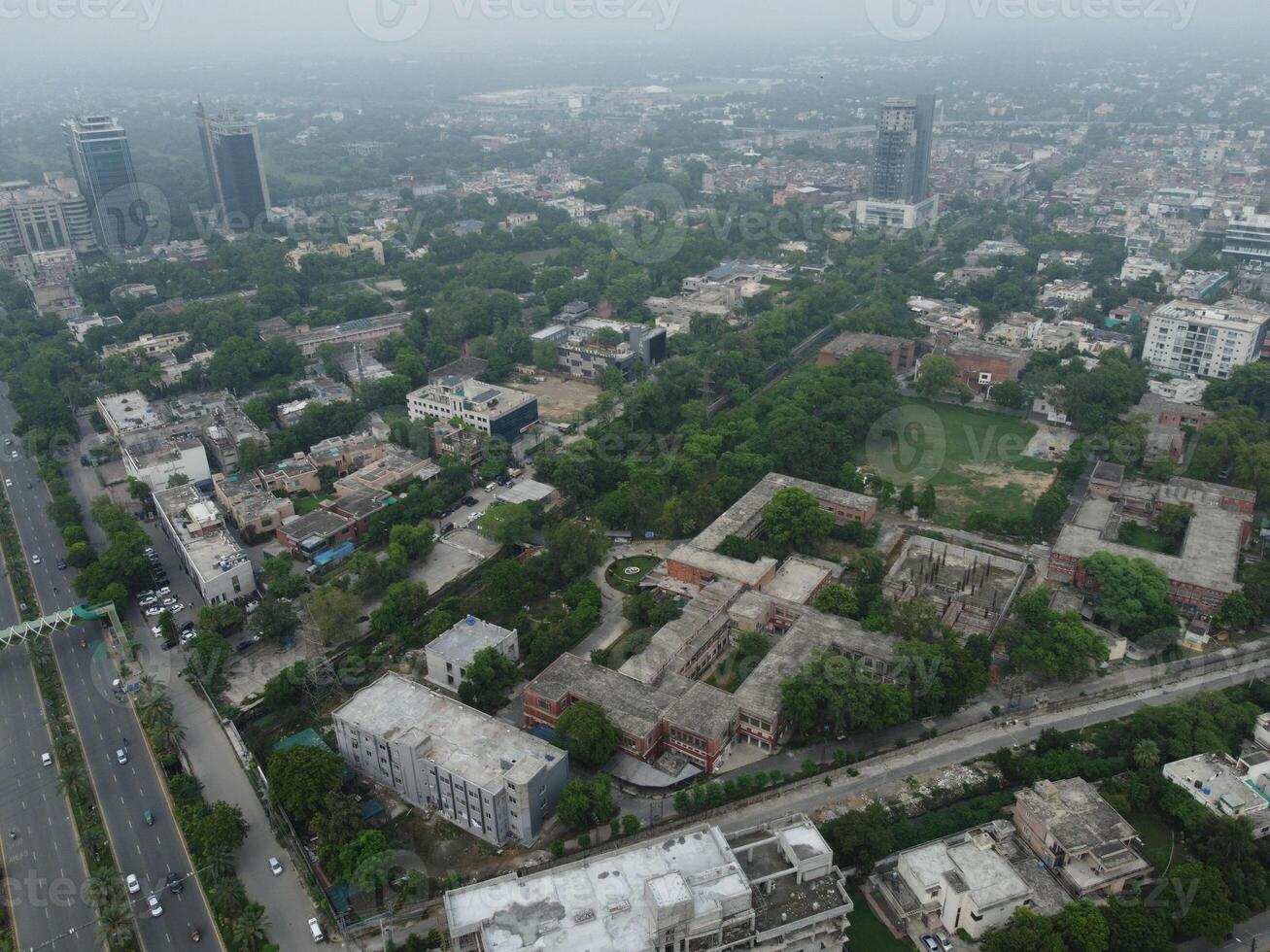 Aerial view of city Lahore in Pakistan on 2023-07-16 photo