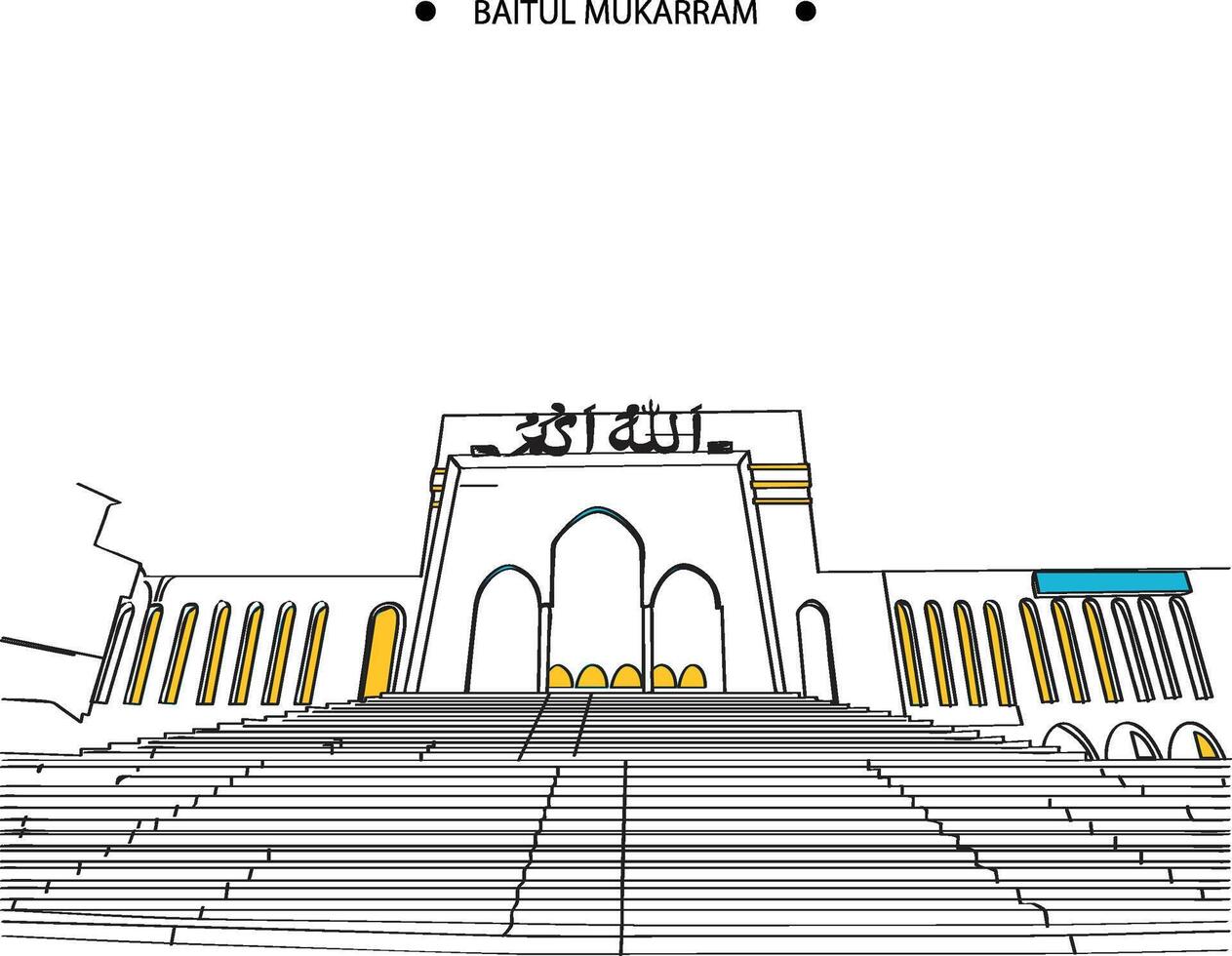 baitul mukarram masjid vector