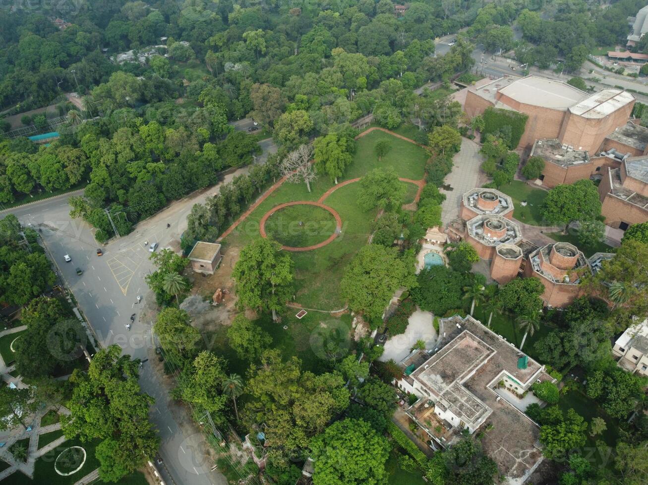 Drone view of Public park on 2023-07-17 in Lahore Pakistan photo