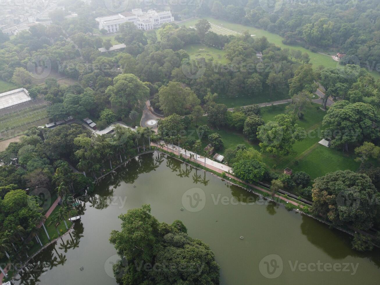 Drone view of Public park on 2023-07-17 in Lahore Pakistan photo