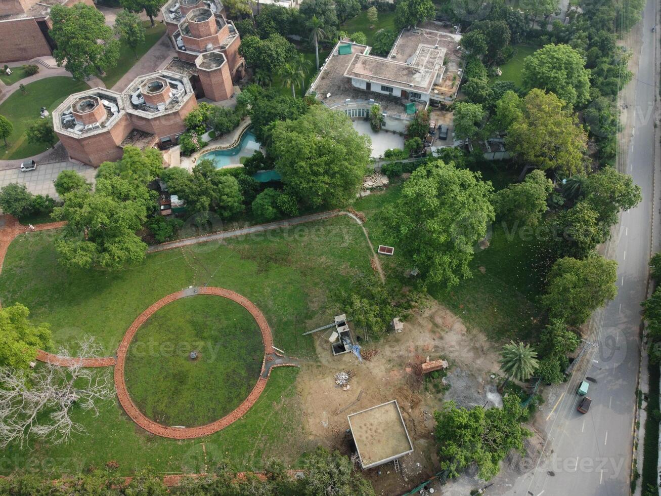 Drone view of Public park on 2023-07-17 in Lahore Pakistan photo