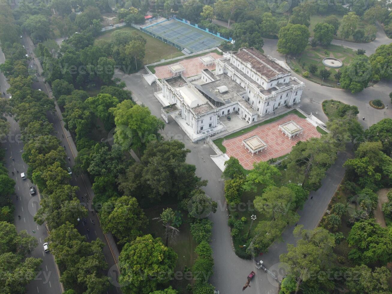 Drone view of Public park on 2023-07-17 in Lahore Pakistan photo
