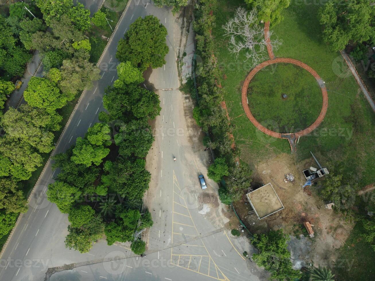 Drone view of Public park on 2023-07-17 in Lahore Pakistan photo
