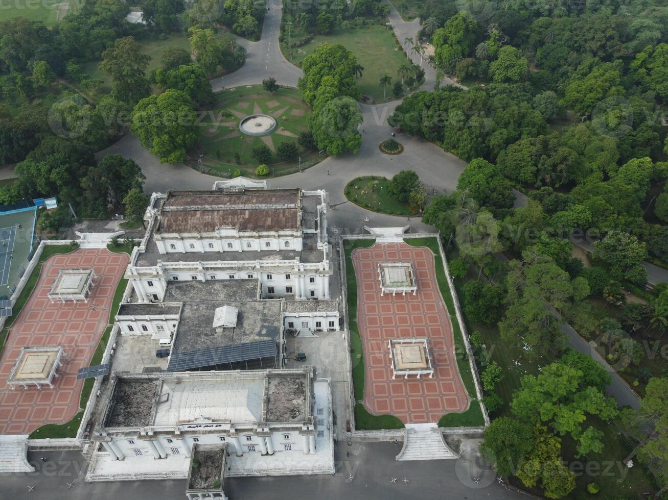 Drone view of Public park on 2023-07-17 in Lahore Pakistan photo
