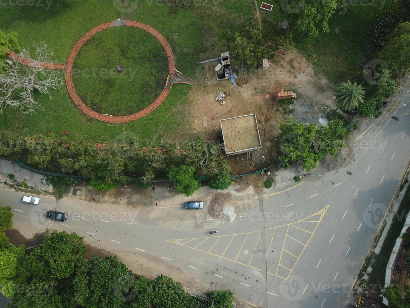 Drone view of Public park on 2023-07-17 in Lahore Pakistan photo