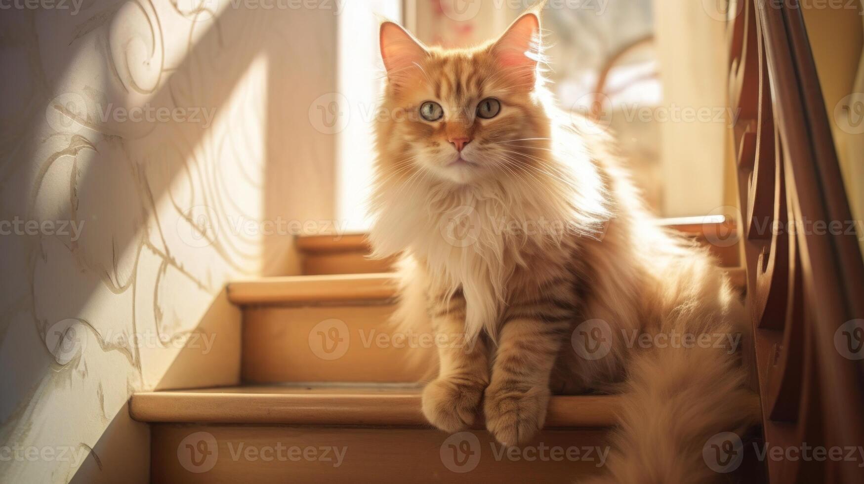 AI generated Portrait cat,cat is a cute cat and a funny,good-humored.They look cute and are good pets,easy to raise as pets.It is a playful,affectionate pet and is a favorite of the caregivers. photo