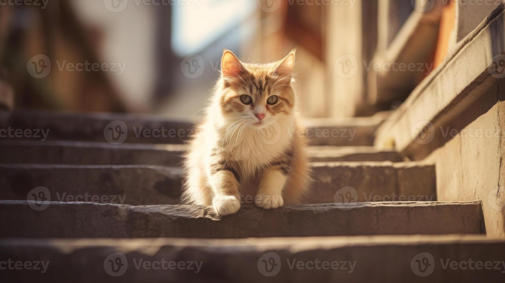 AI generated Portrait cat,cat is a cute cat and a funny,good-humored.They look cute and are good pets,easy to raise as pets.It is a playful,affectionate pet and is a favorite of the caregivers. photo