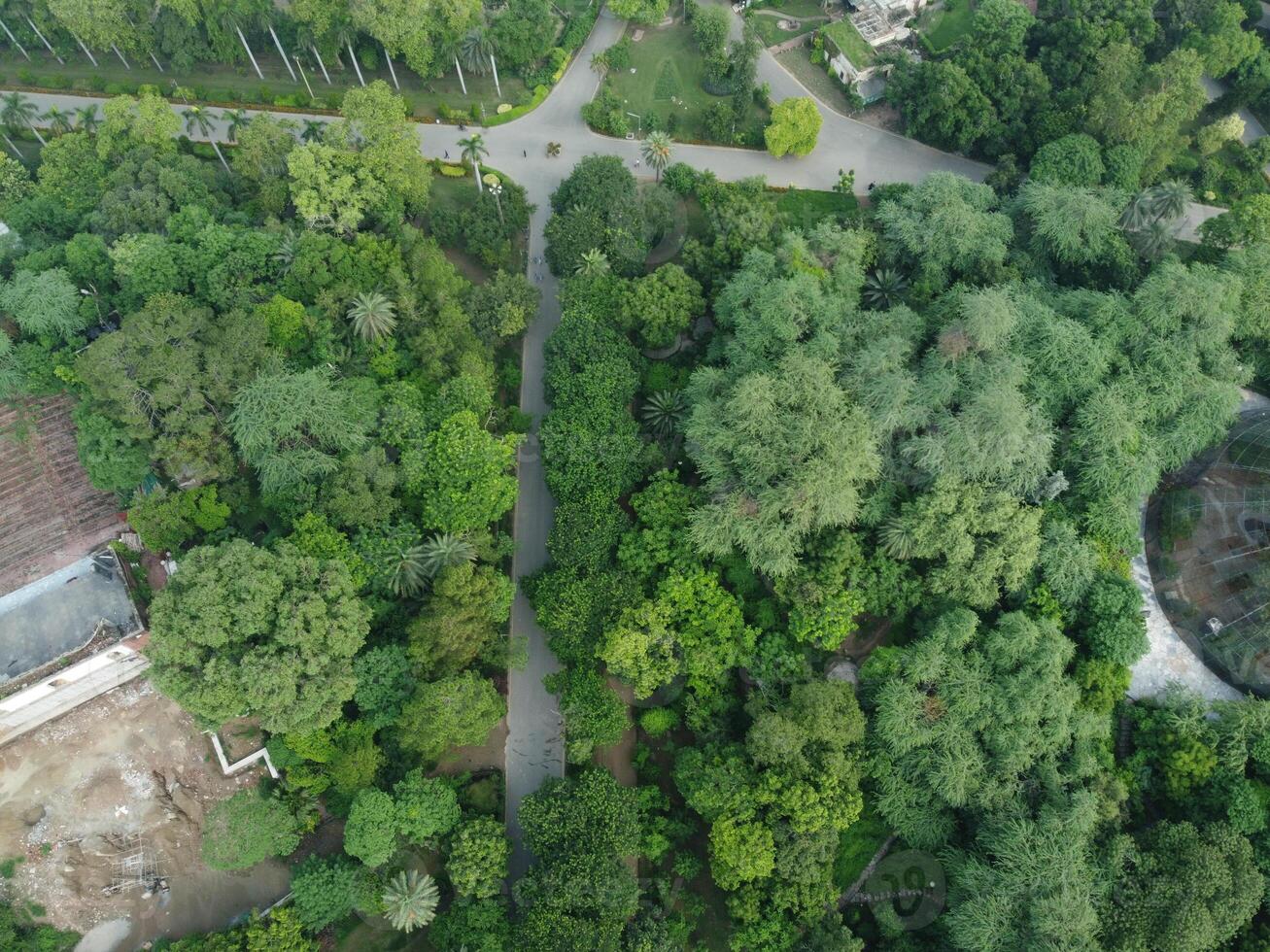 Drone view of Public park on 2023-07-17 in Lahore Pakistan photo