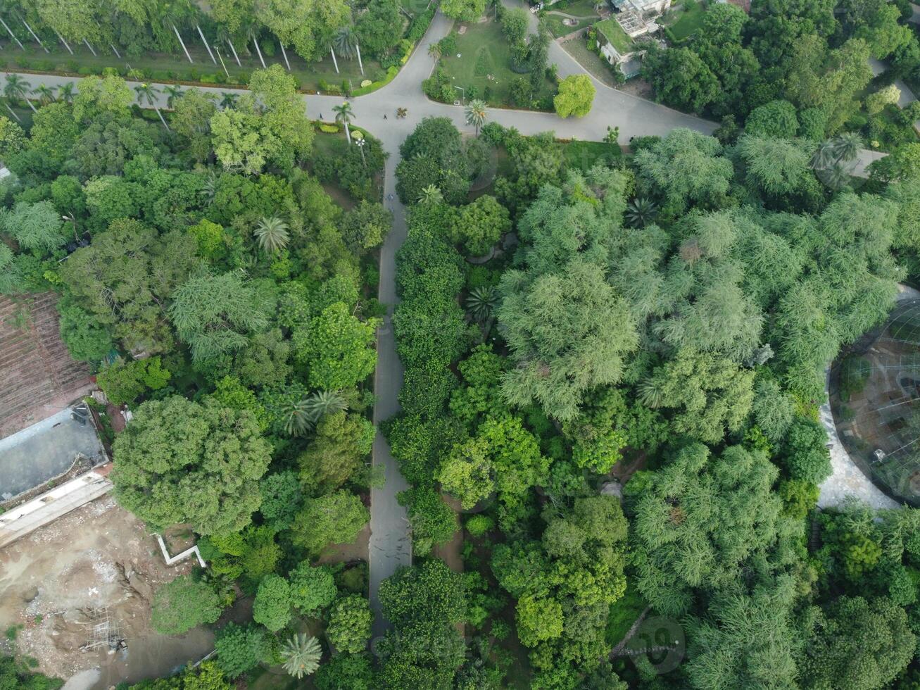Drone view of Public park on 2023-07-17 in Lahore Pakistan photo