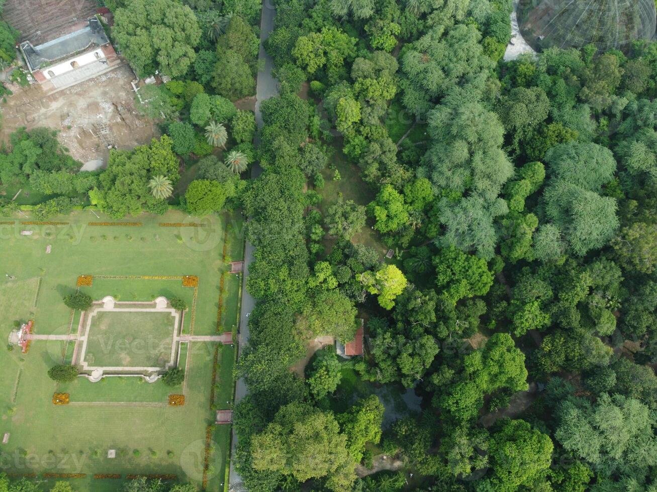 Drone view of Public park on 2023-07-17 in Lahore Pakistan photo