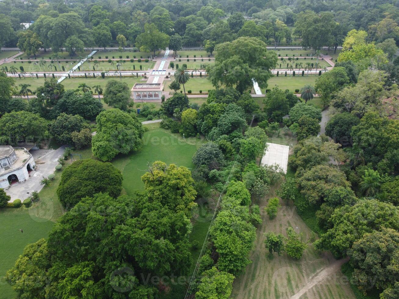 Drone view of Public park on 2023-07-17 in Lahore Pakistan photo