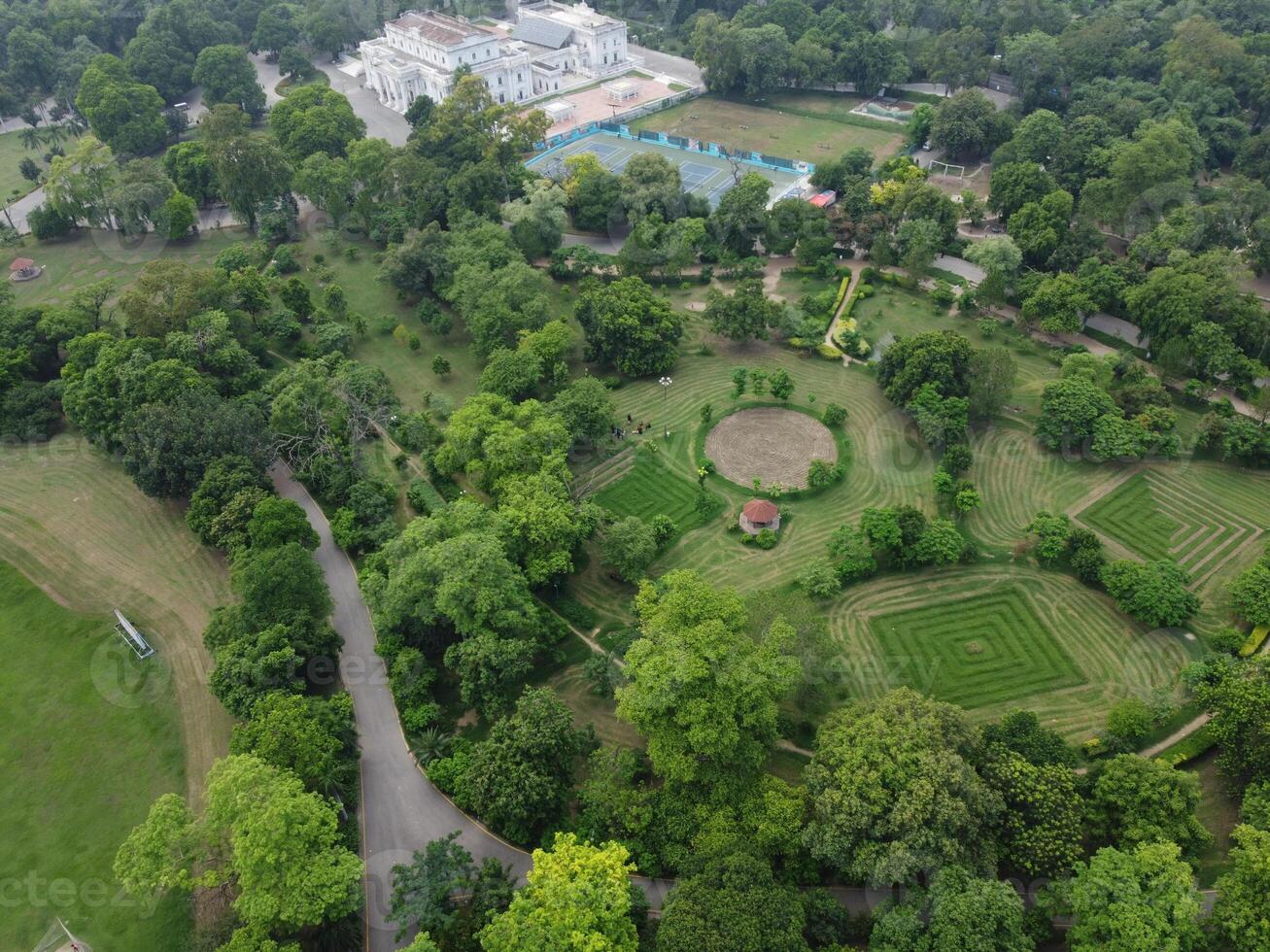 Aerial view of green city on 2023-09-17 in Lahore Pakistan photo