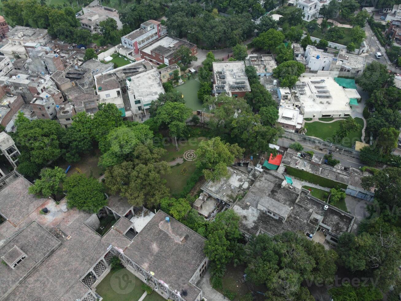 Aerial view of green city on 2023-09-17 in Lahore Pakistan photo