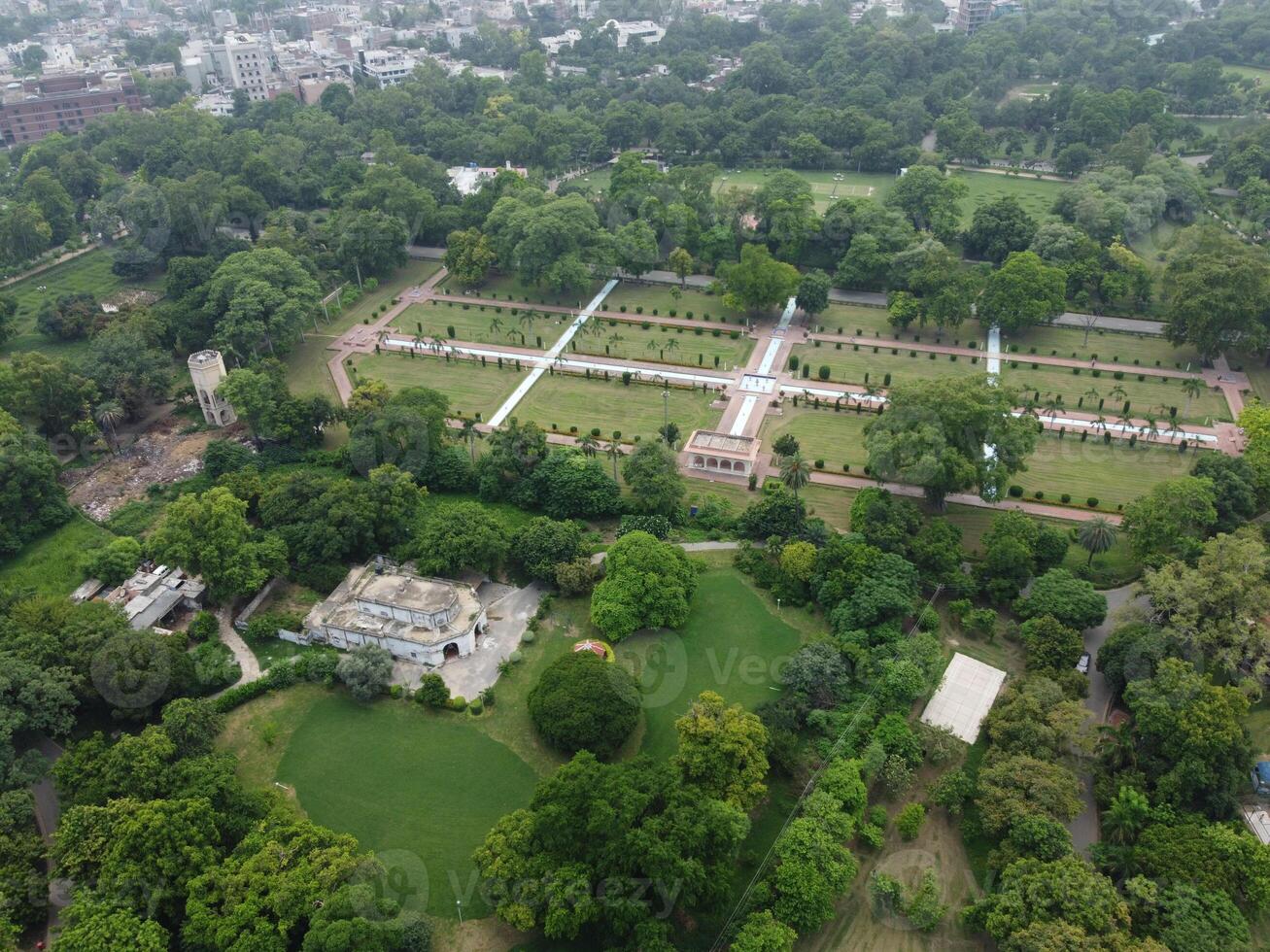 Aerial view of green city on 2023-09-17 in Lahore Pakistan photo