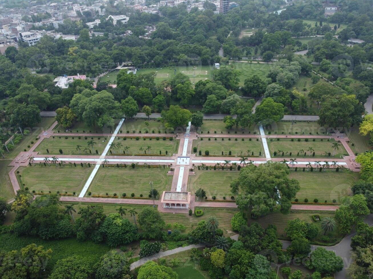 Aerial view of green city on 2023-09-17 in Lahore Pakistan photo